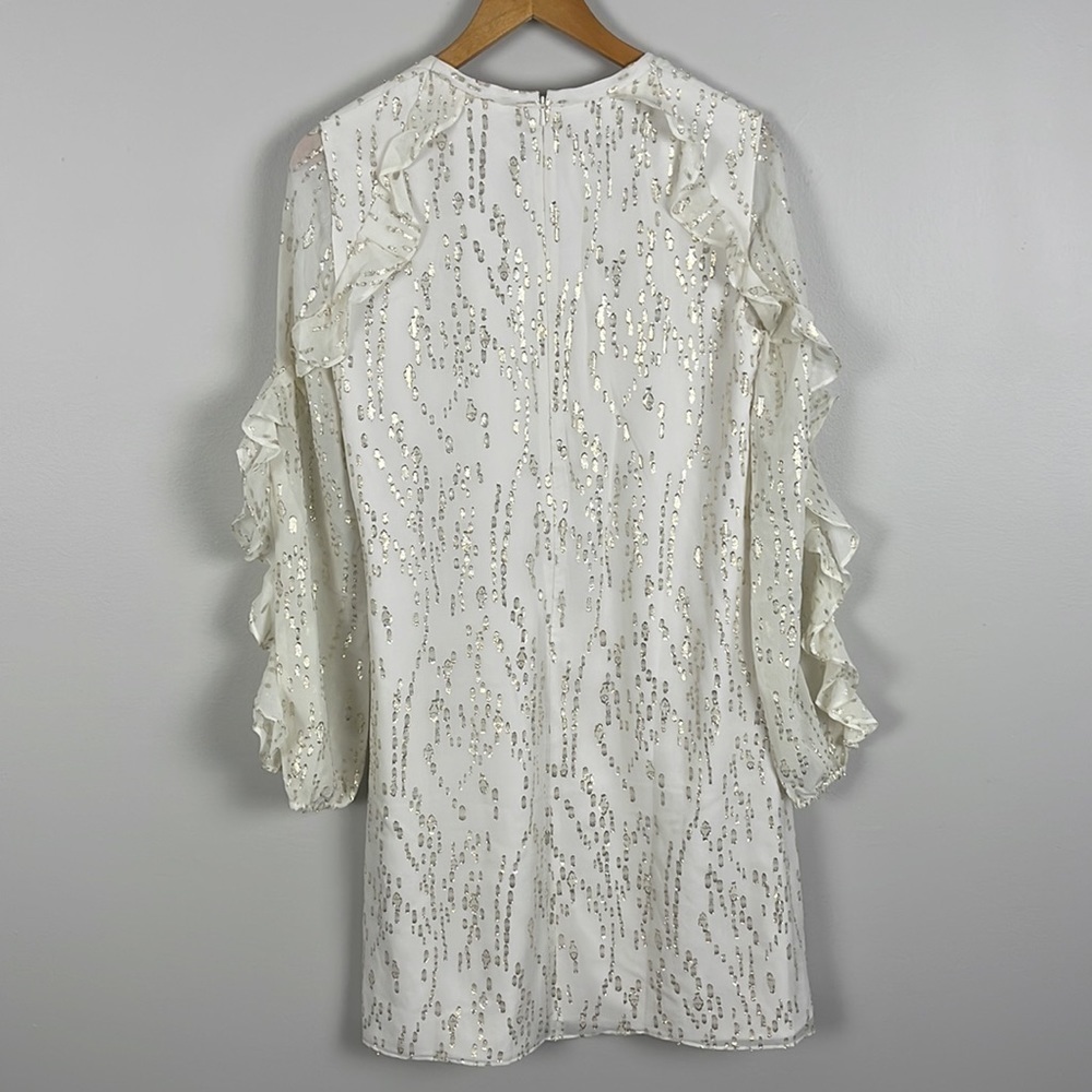 Lilly Pulitzer Belle Silk Dress. Coconut w Metallic. Size 6. - Picture 8 of 12